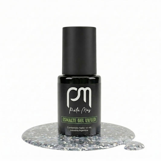 Gel UV/LED Glitter Holo Plata